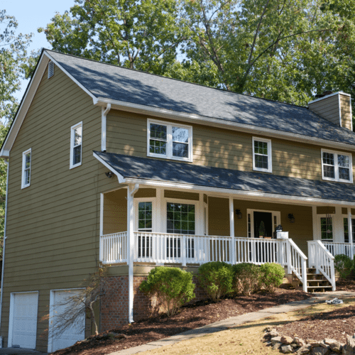 Siding on a home