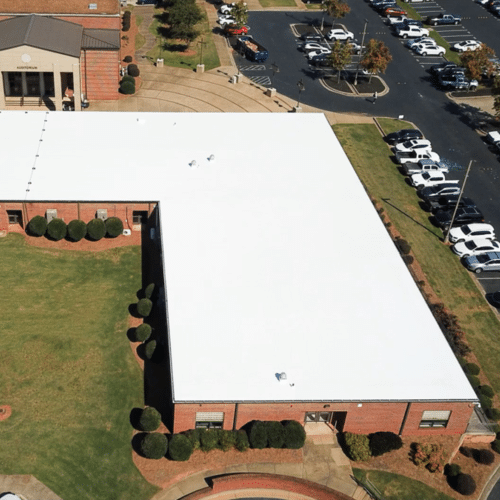 A commercial roofing project
